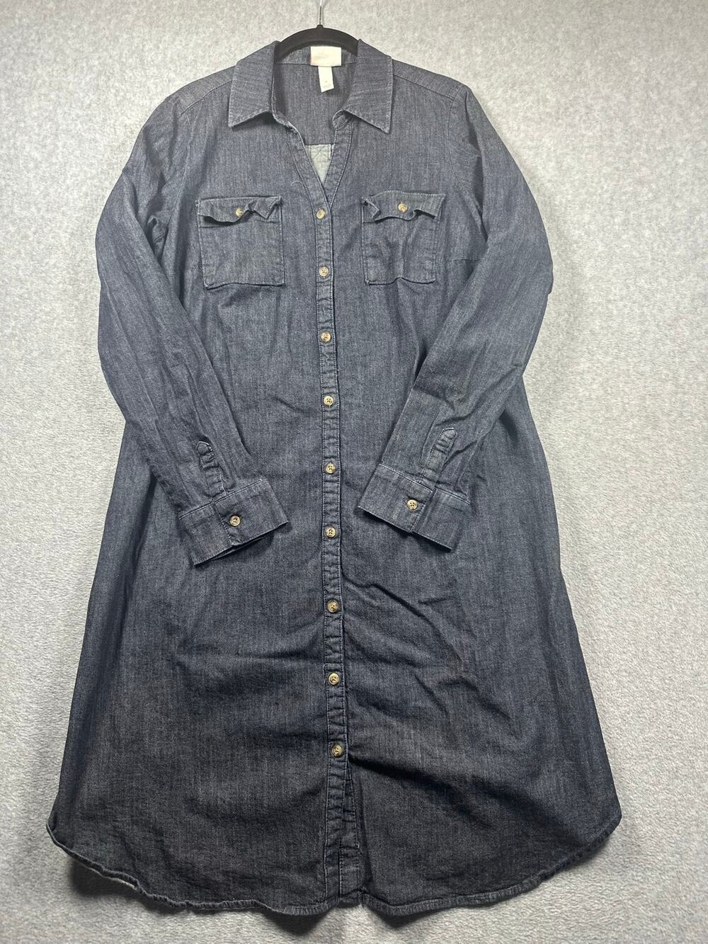Isabel Maternity by Ingrid & Isabel Shirt Dress Women's Small Blue Denim Casual